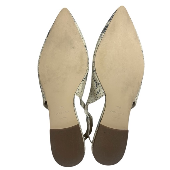Cole Haan Snakeprint Slingback Pointed Toe Flats Merrit Skimmer Women’s size 11B - Picture 5 of 14